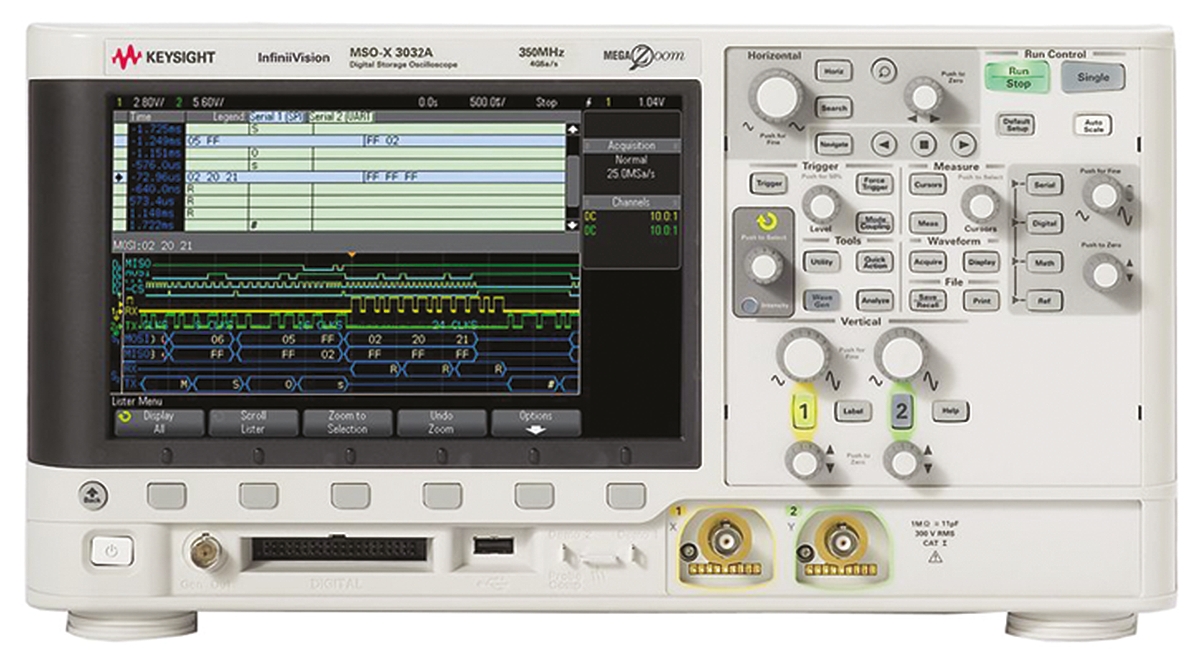 Keysight Technologies InfiniiVision 3000A X Series, 350 MHz Bench Oscilloscope 16-Channel