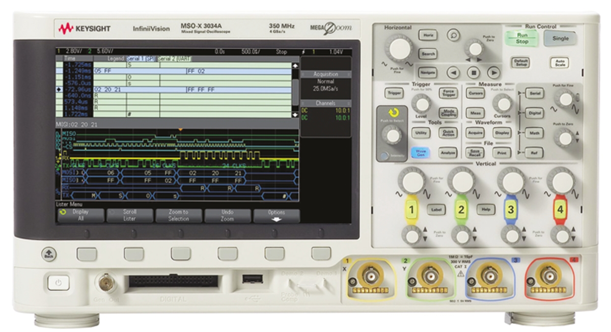 Keysight Technologies InfiniiVision 3000A X Series, 350 MHz Bench Oscilloscope 16-Channel