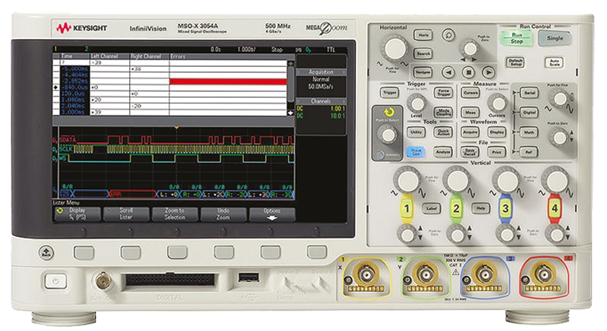 Keysight Technologies InfiniiVision 3000A X Series, 500 MHz Bench Oscilloscope 16-Channel