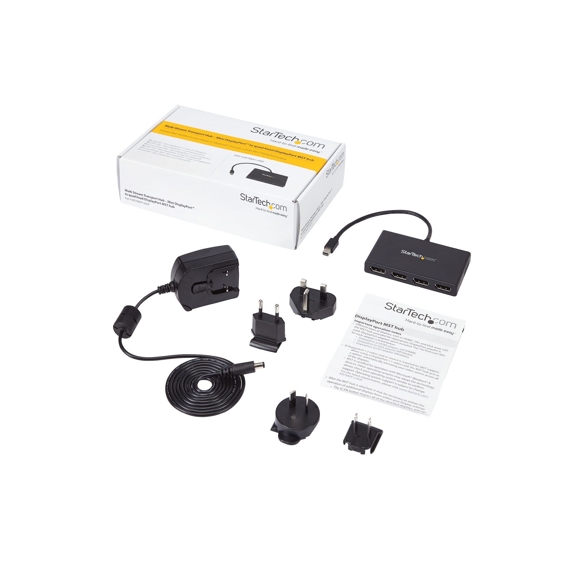 mstmdp124dp StarTech.com 4 Port 1 Input 4 Output DisplayPort Splitter 3840 x 2160 pixel