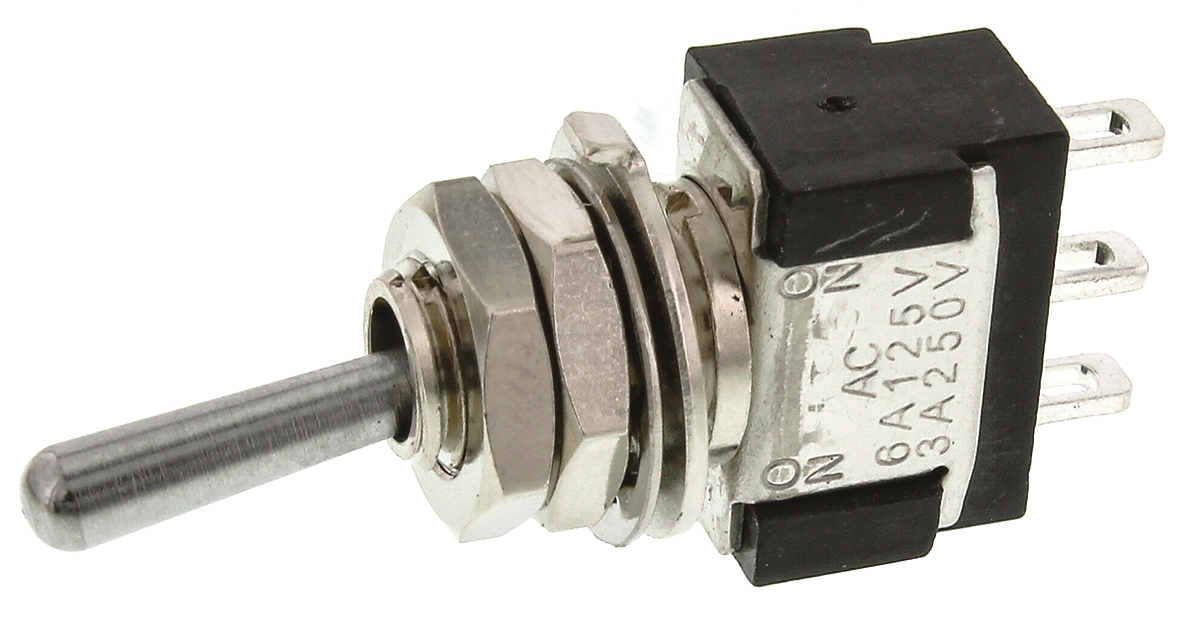 KNITTER-SWITCH Toggle Switch, Panel Mount, On-On, SPDT, Solder Terminal, 30 V dc, 250 V ac