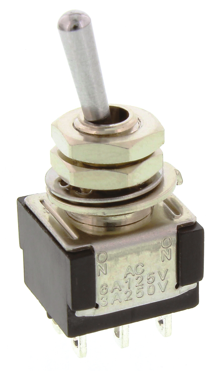 mta-206-n KNITTER-SWITCH Toggle Switch, Panel Mount, On-On, DPDT, Solder Terminal, 30 V dc, 250 V ac