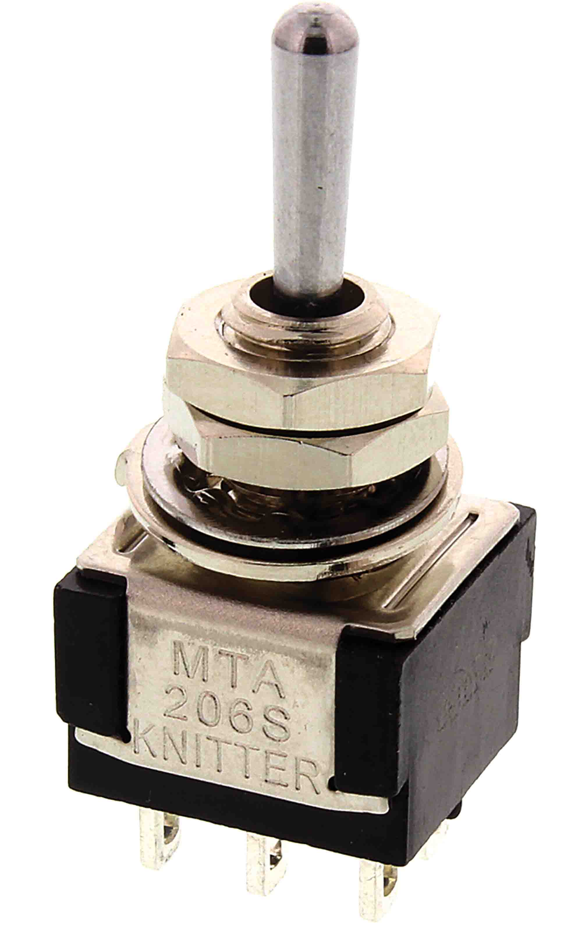 KNITTER-SWITCH Toggle Switch, Panel Mount, On-On-On, DPDT, Solder Terminal, 250 V ac