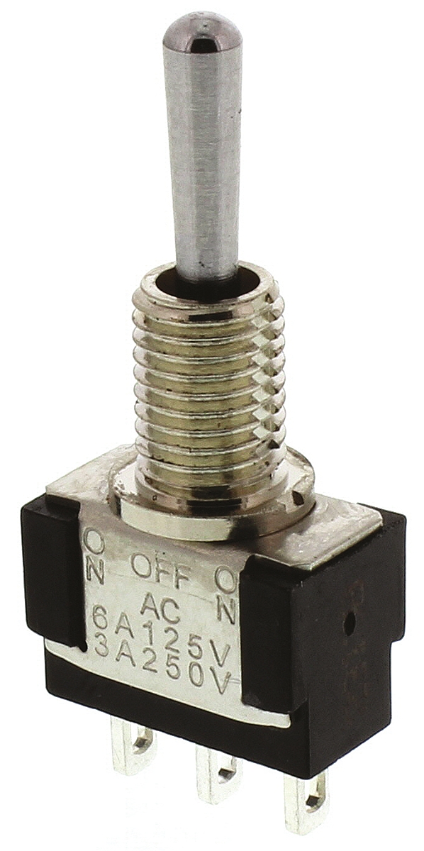 KNITTER-SWITCH Toggle Switch, Panel Mount, On-Off-On, SPDT, Solder Terminal, 30 V dc, 250 V ac