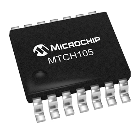 Microchip MTCH105-I/ST Capacitive Touch Screen Controller Simple I/O Touch Screen Controller, 14-Pin TSSOP
