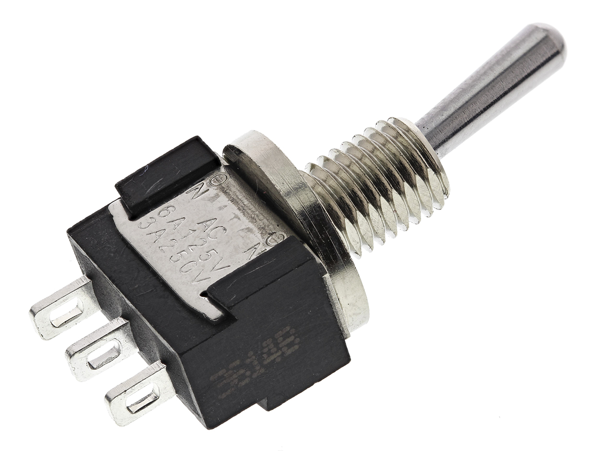 KNITTER-SWITCH Toggle Switch, Panel Mount, On-On, SPDT, Solder Terminal, 250 V ac