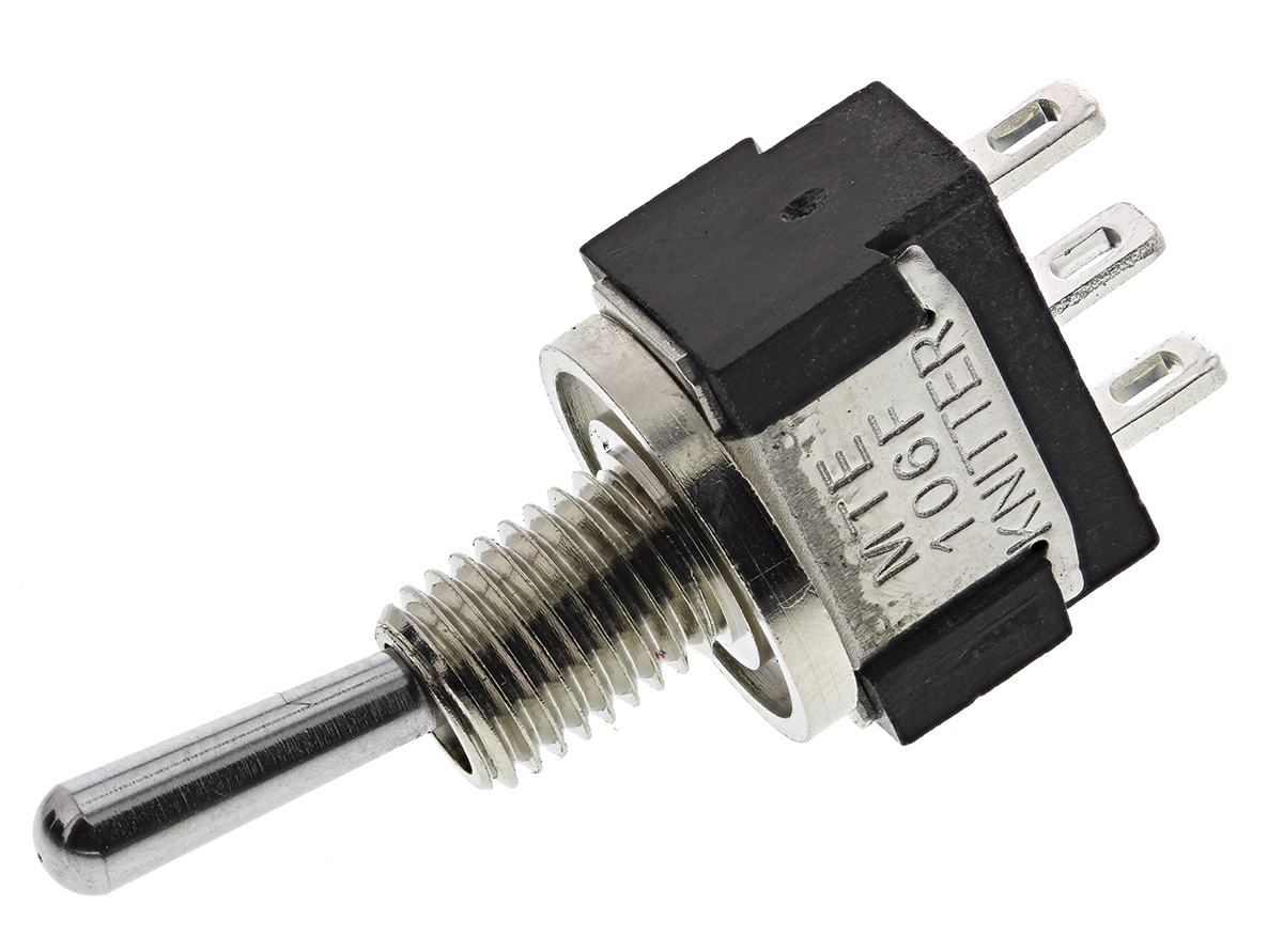 mte-106-f KNITTER-SWITCH Toggle Switch, Panel Mount, On-On, SPDT, Solder Terminal, 250 V ac