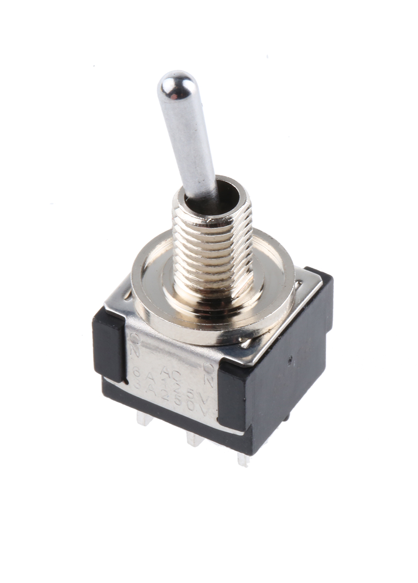 KNITTER-SWITCH Toggle Switch, Panel Mount, On-On, DPDT, Solder Terminal, 30 V dc, 250 V ac