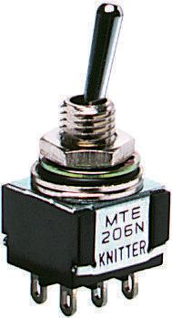 KNITTER-SWITCH Toggle Switch, Panel Mount, On-Off-On, DPDT, Solder Terminal, 30 V dc, 250 V ac