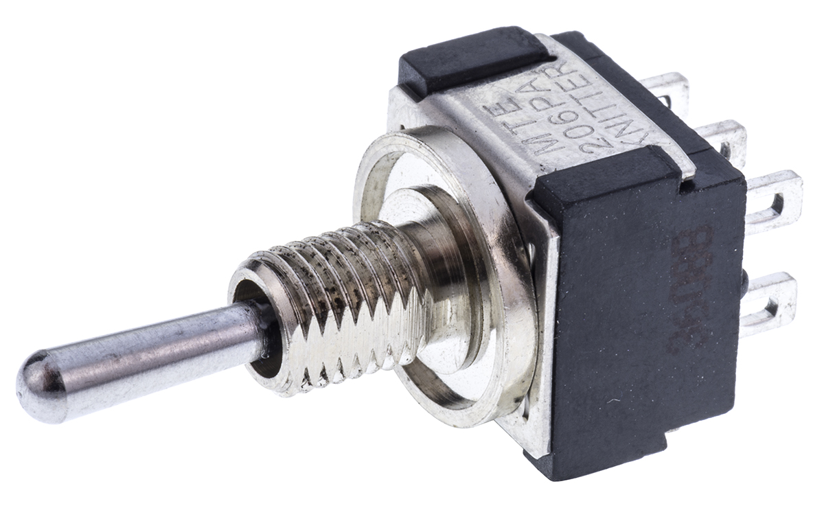 KNITTER-SWITCH Toggle Switch, Panel Mount, On-On-On, DPDT, Solder Terminal, 250 V ac