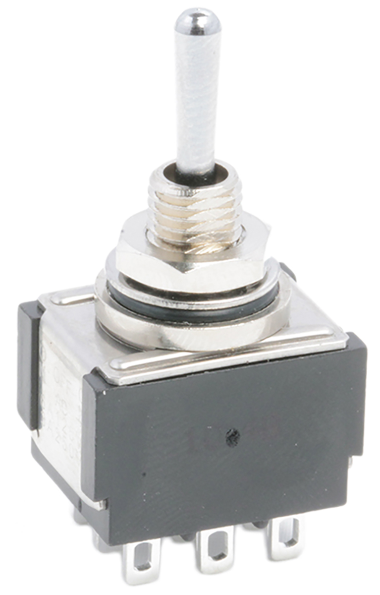 KNITTER-SWITCH Toggle Switch, Panel Mount, On-Off-On, 3PDT, Solder Terminal, 30 V dc, 250 V ac