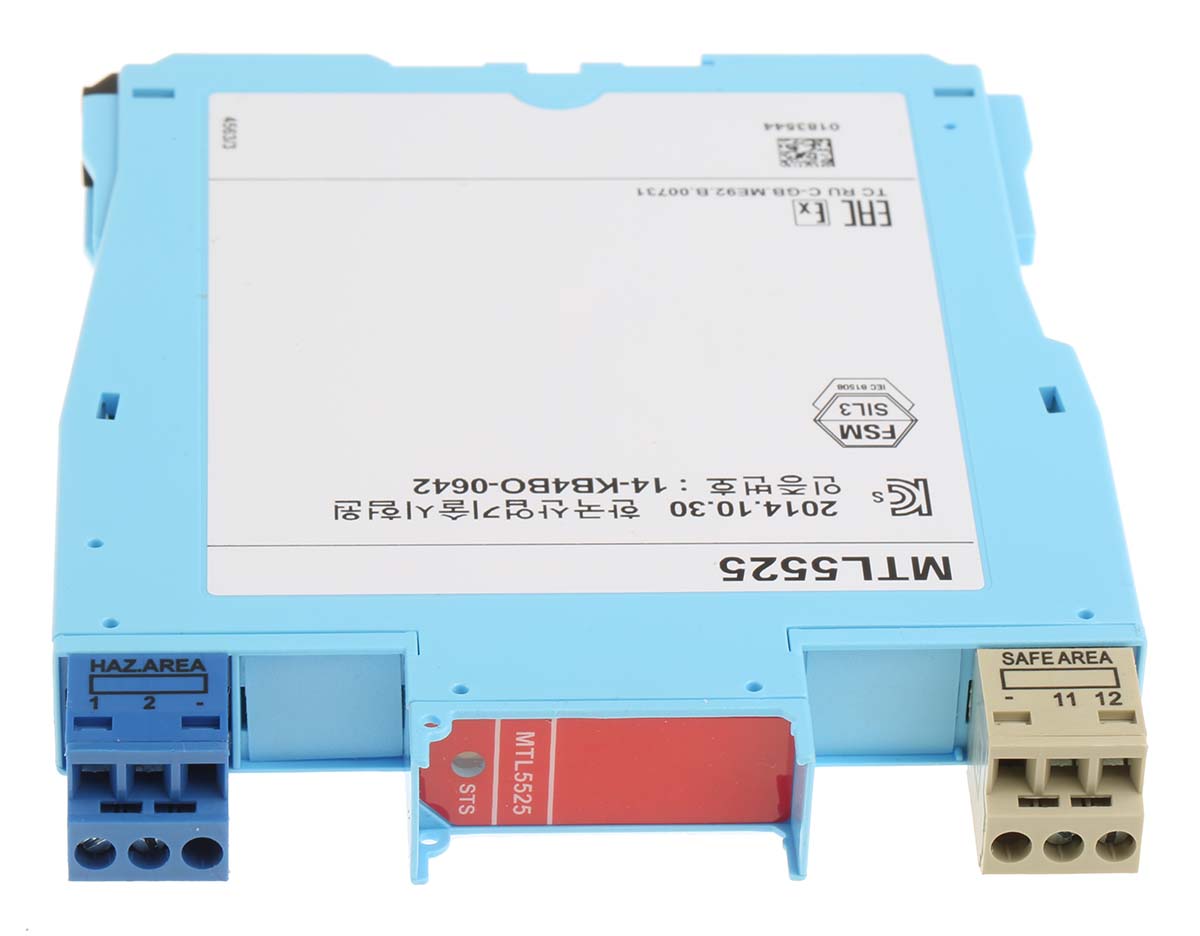 mtl5525 Eaton MTL Series Signal Conditioner, Voltage Input, Voltage Output, 20V dc, 35 V dc Supply, Zone 0, IIC, T4 to 6, Group