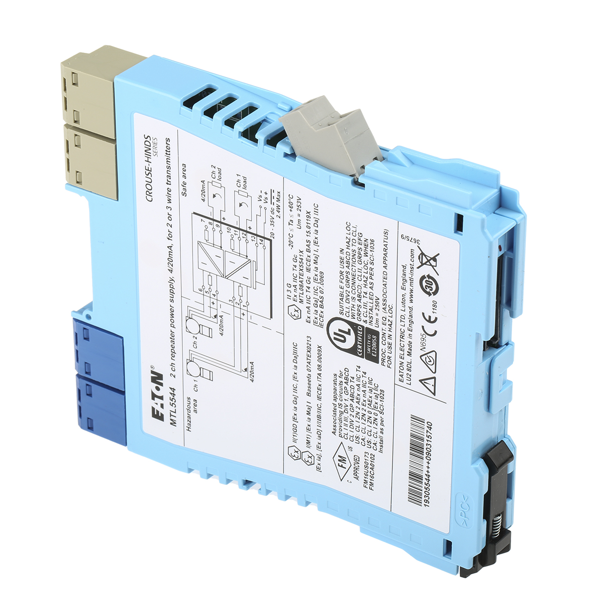 mtl5544 Eaton 2 Channel Zener Barrier, ATEX