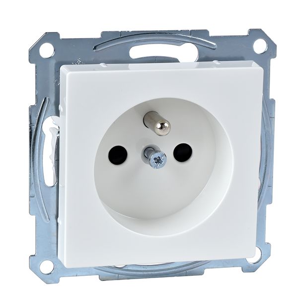 Schneider Electric System M Polar White 1 Gang Plug Socket, 16A, French