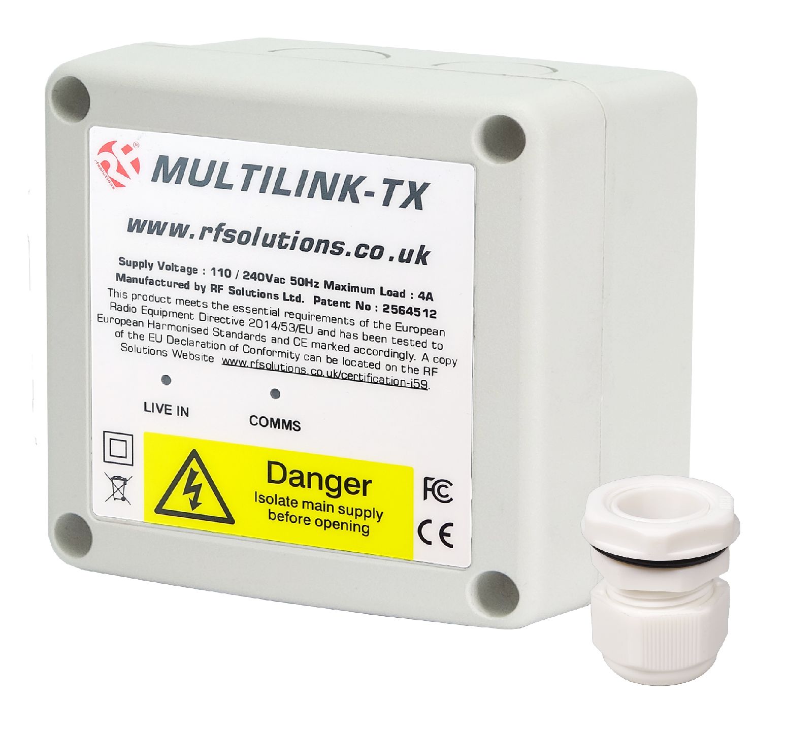 RF Solutions MULTILINK-8T1 Transmitter,869.5 MHz 3 Km