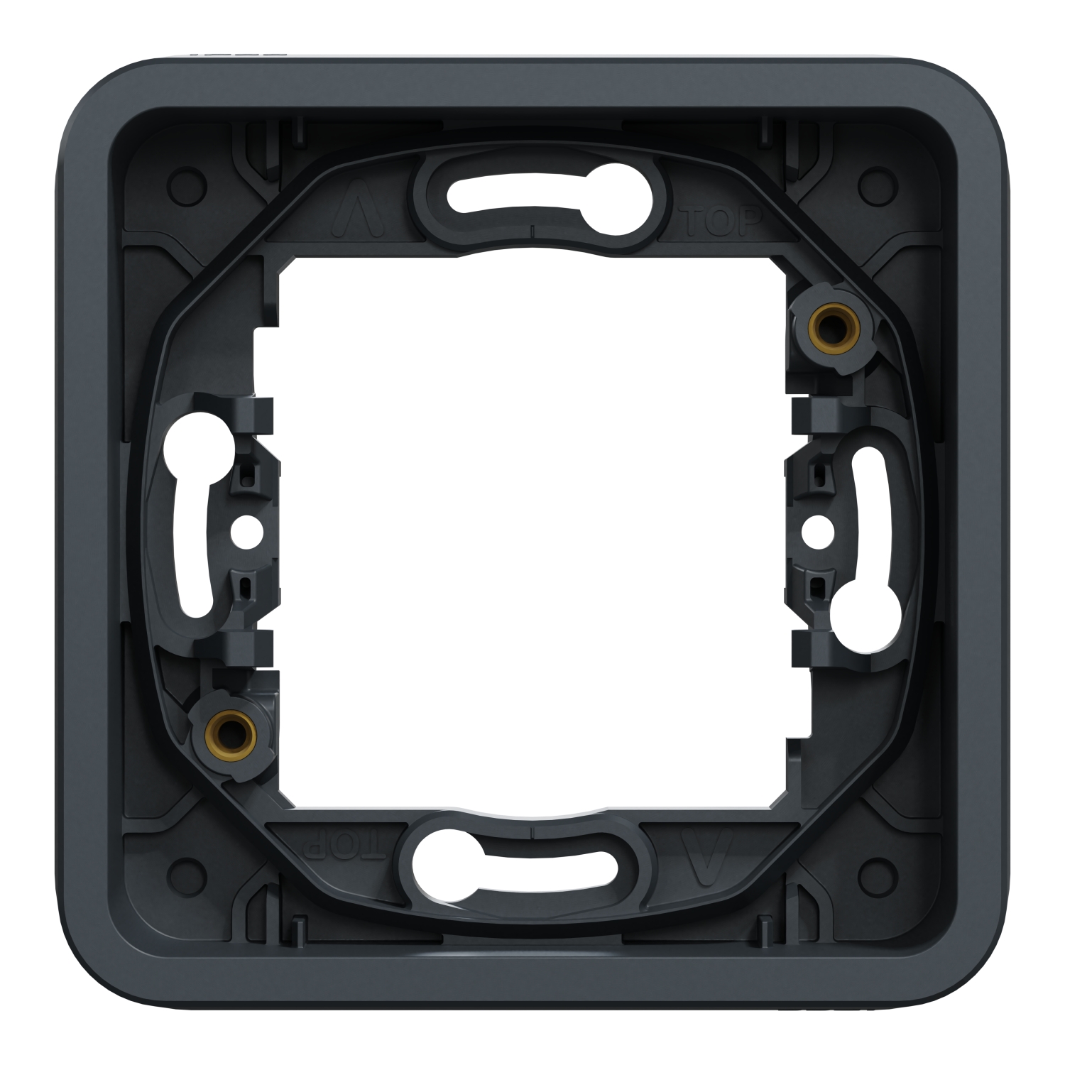 mur34107 Schneider Electric Mureva Styl Grey Polycarbonate Back Box Mounting Frame, IP55, Flush Mount, 1 Gangs 28 mm 84mm 19 mm