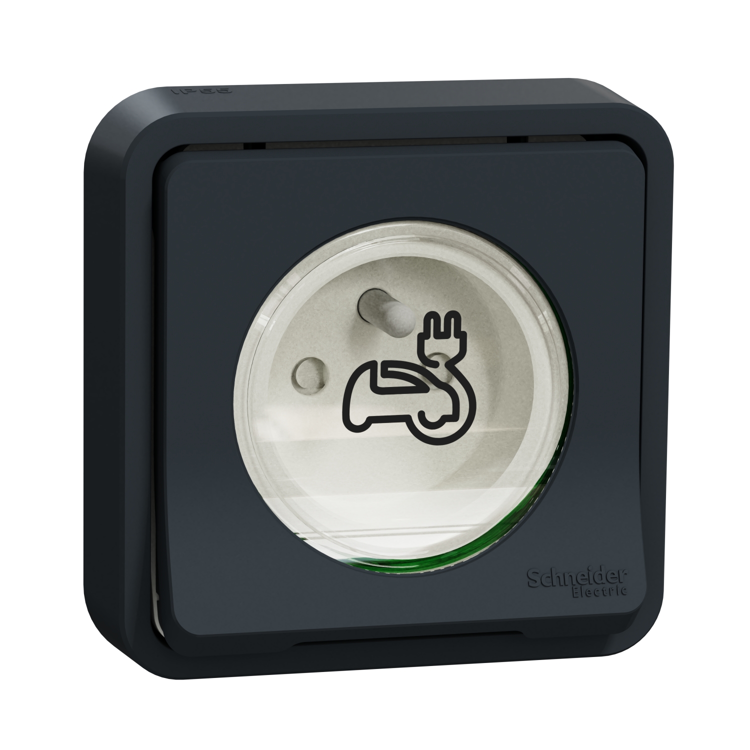 Schneider Electric Mureva Styl Grey 1 Gang EV Charging Socket, 16A Indoor & Outdoor, French 2P