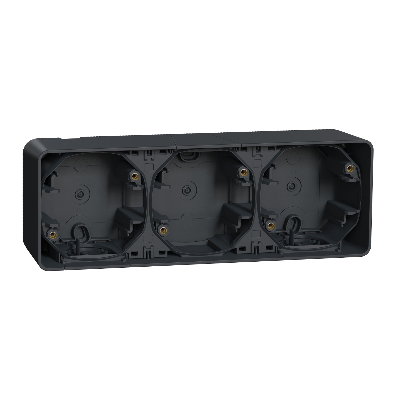 Schneider Electric Mureva Styl Grey Polypropylene Junction Box, IP55, Surface Mount Mount, 3 Gangs 54 mm 76mm 54 mm