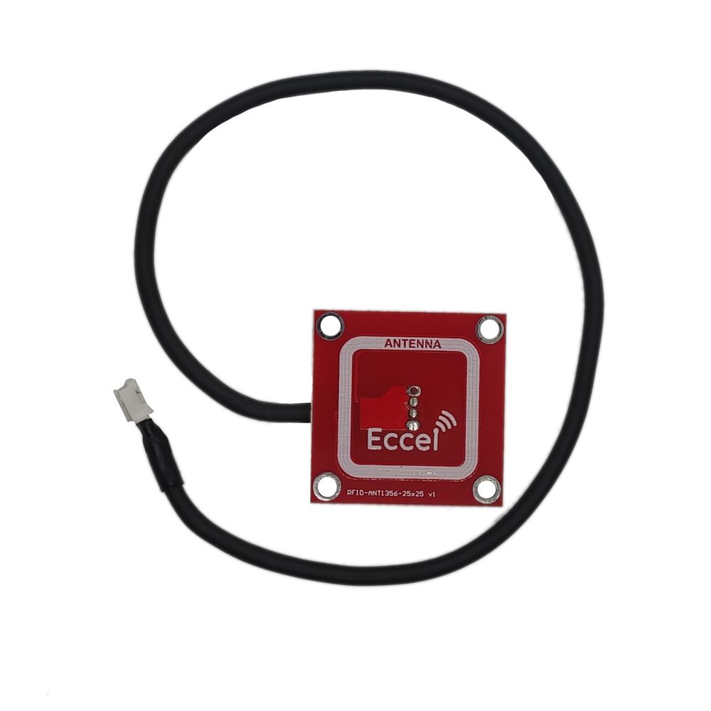 Eccel Technology Ltd Mux ANT 1356-25x25-300 Square RFID Antenna with JST PHR-3, JST B3B-PH-K-S(LF)(SN) Connector, High