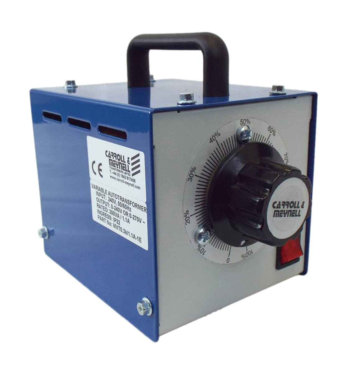 mvt25k9a-1e Carroll & Meynell Variac, 5 Output, 1 Phase 2.5 kVA, 240 V