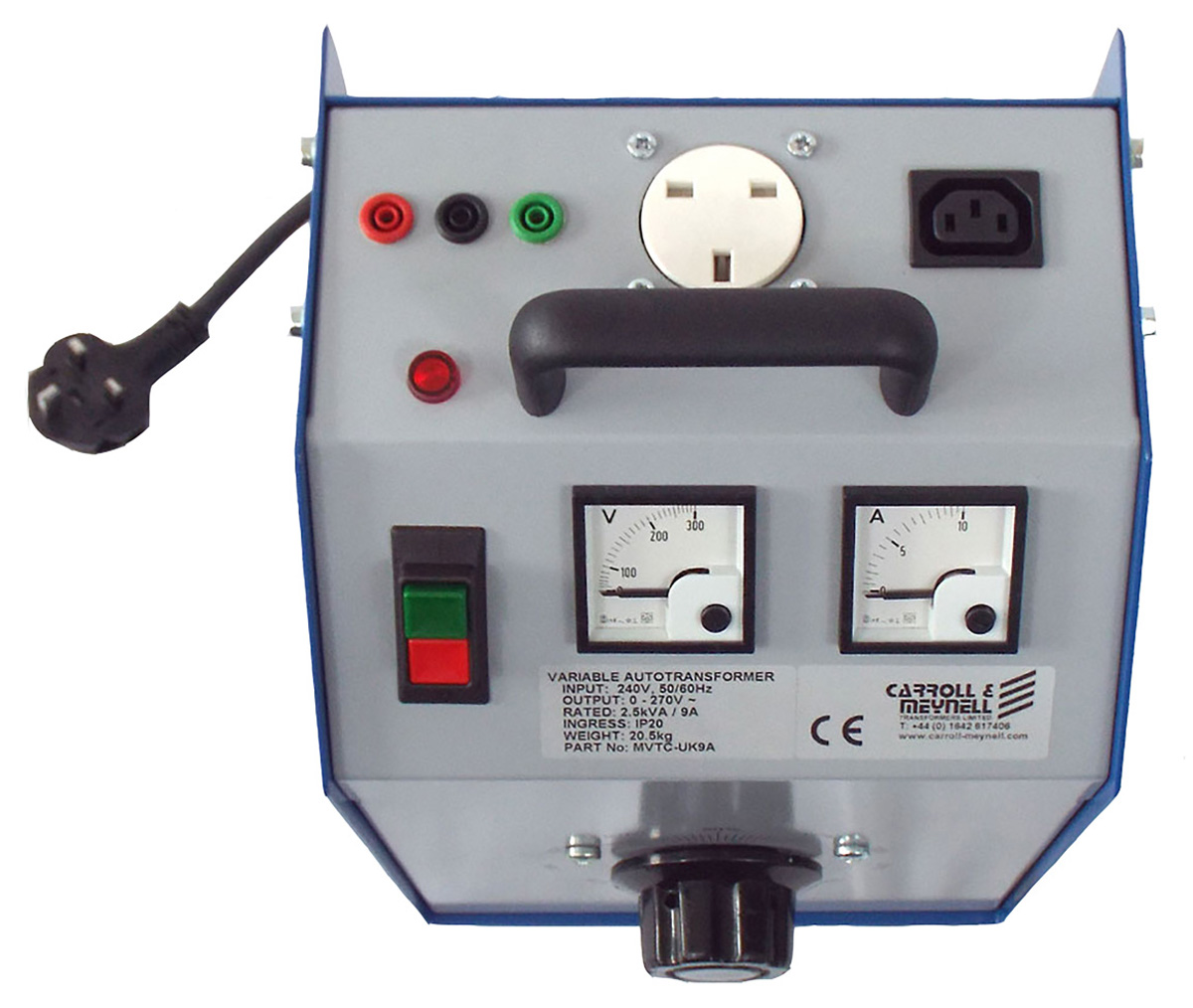 mvtc-uk5a Carroll & Meynell Auto-Transformer, 3 Output, 1 Phase 1350 VA, 240 V