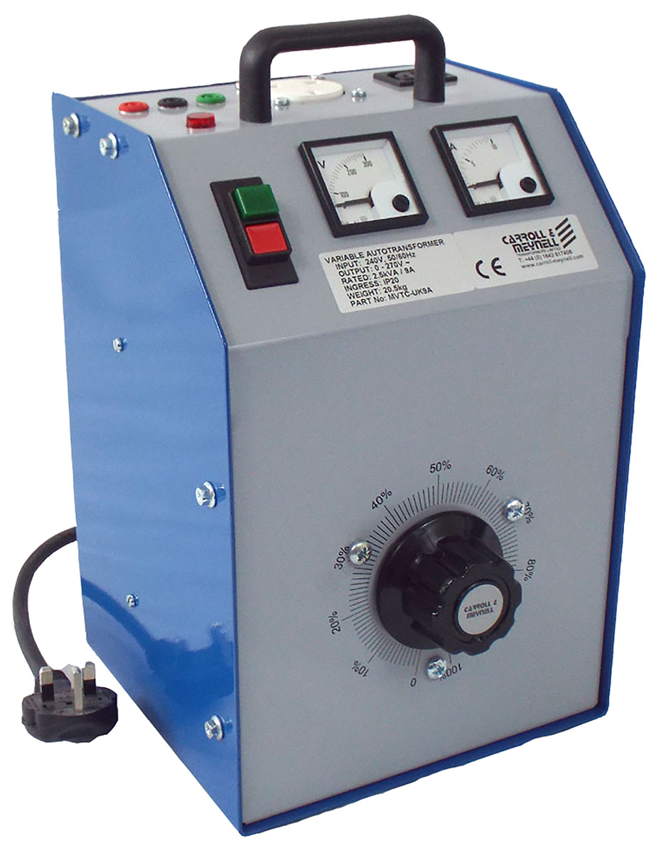 mvtc-uk5a Carroll & Meynell Auto-Transformer, 3 Output, 1 Phase 1350 VA, 240 V