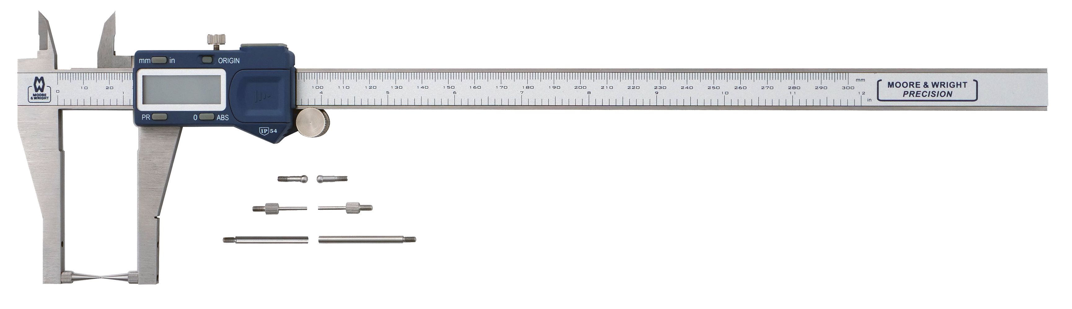 Moore & Wright Caliper 300 mm 0.01 mm Resolution Digital, Metric, Imperial