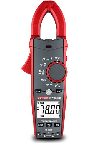 Sefram MW3036B Clamp Meter, 600 A 600 A 1000 V dc 1000 V ac Tensilica LX6 Non-Contact Voltage Detector