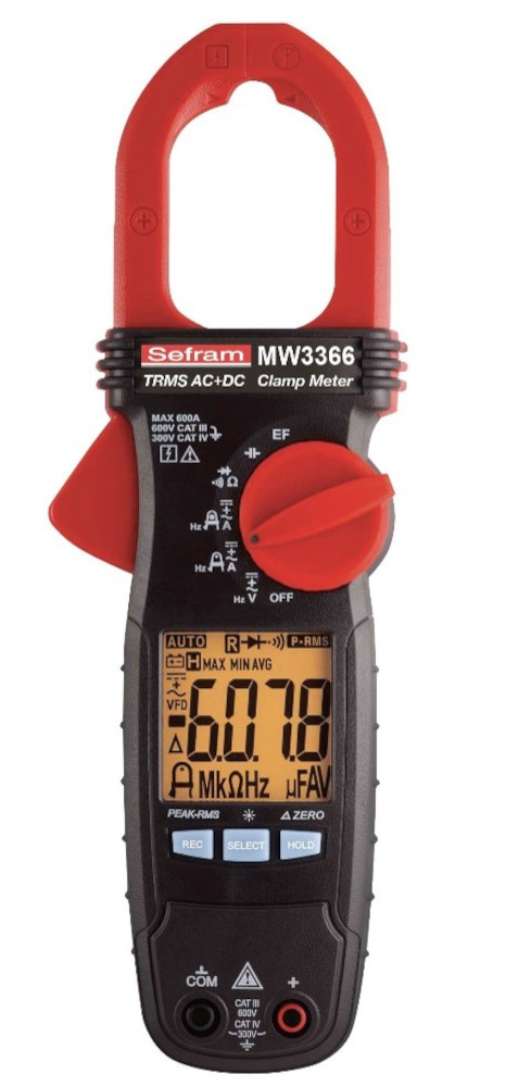 Sefram MW3366 Clamp Meter, 600 A 600 A 600 V dc 600 V ac CAT IV, CAT III