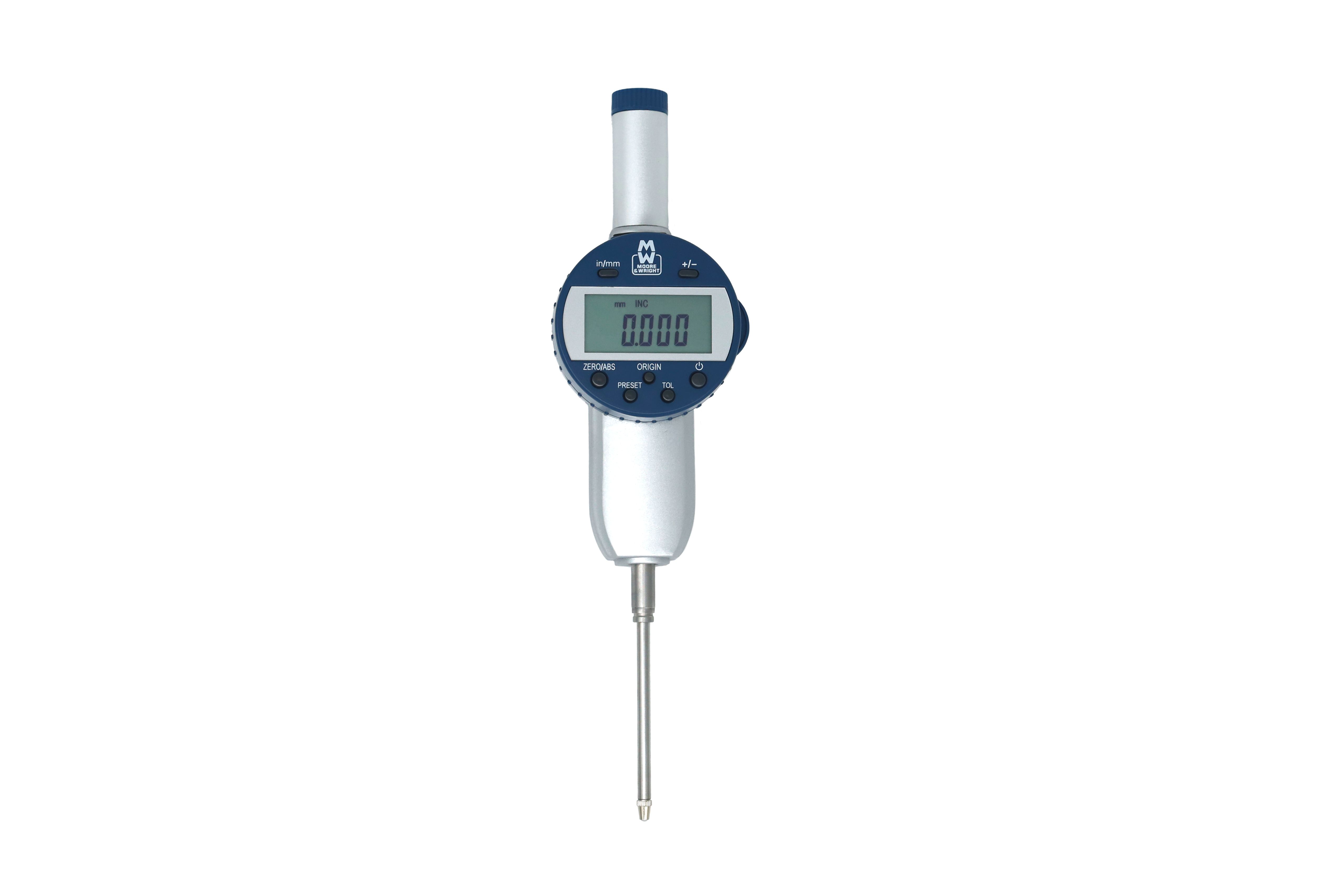 Moore & Wright MW405-06DB Imperial & Metric Plunger Digital Indicator 25 mm Max. Measurement, 0.01 mm Resolution, 0.03 %
