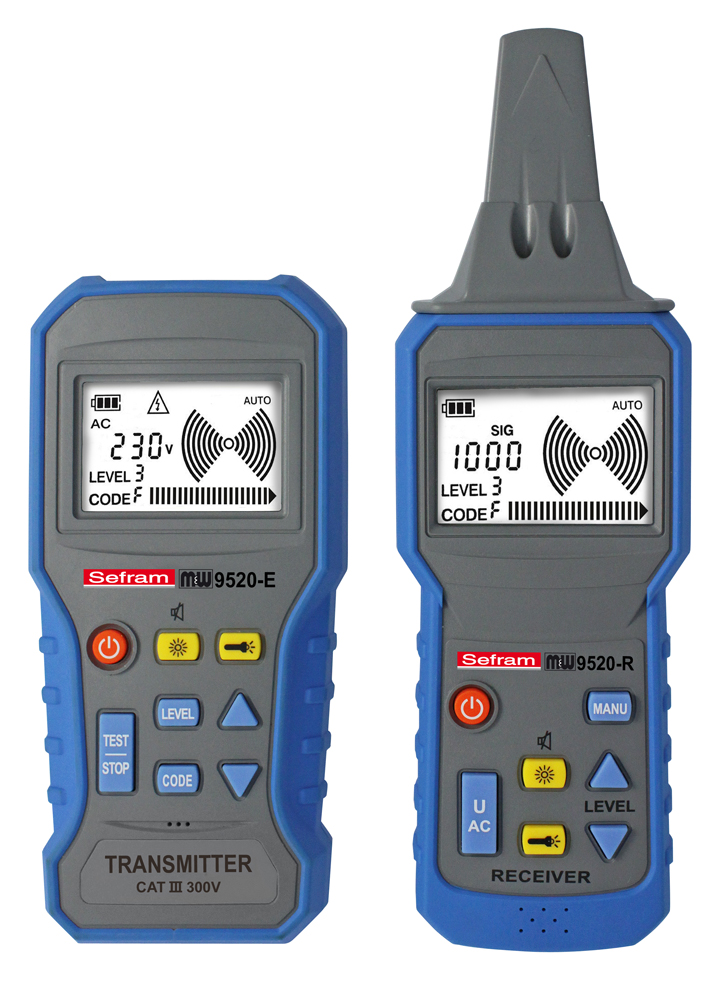 Sefram MW9520 Cable Tracer Cable Tracer, Cable Detection Depth 2m, Maximum Safe Working Voltage 300 V Battery LCD