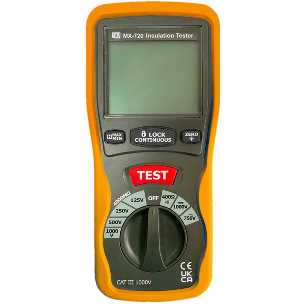 Catu MX-720 Insulation Tester, 1 V Min, 1000 V dc Max, 200 mΩ CAT III 1000 V