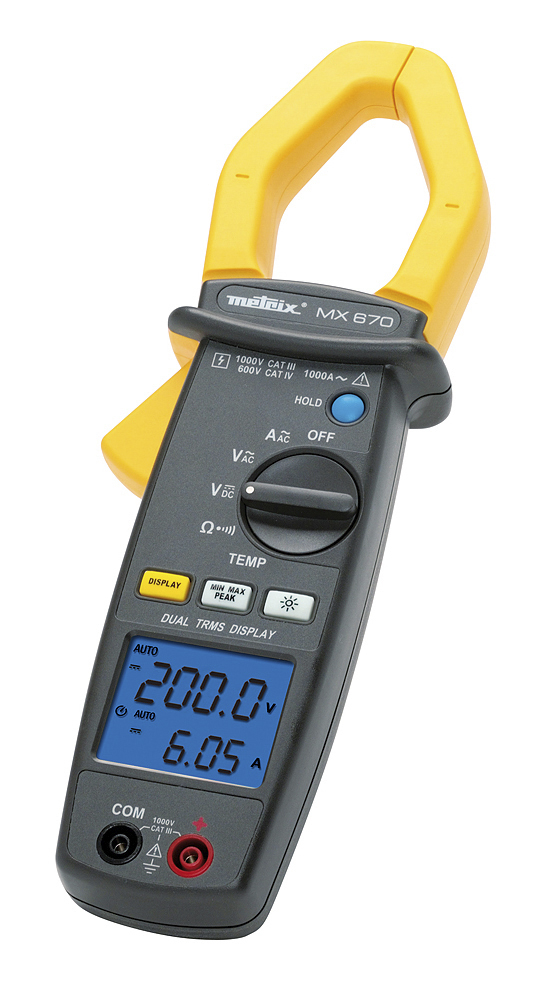 Metrix MX670 Clamp Meter, 1400 A 1000 A 1400 V dc 1000 V ac CAT III, CAT IV Non-Contact Voltage Detector RSCAL