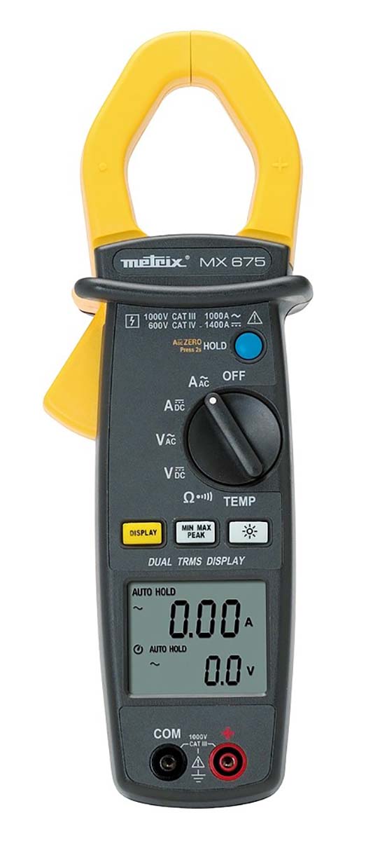 mx0675 Metrix MX675 Clamp Meter, 1400 A 1000 A 1400 V dc 1000 V ac CAT IV, CAT III RSCAL
