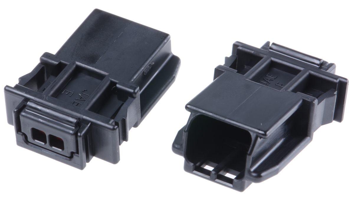 JAE, MX19 Automotive Connector Male Black Cable 2 Way Crimp Termination MX19002P51