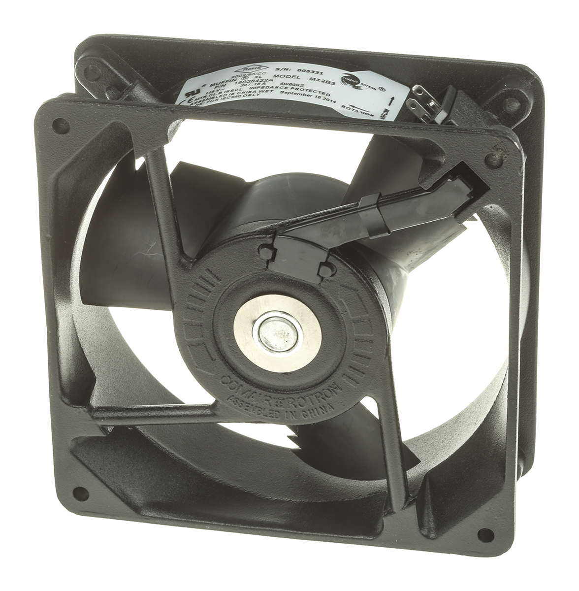 COMAIR ROTRON Muffin Series Axial Fan, 115V ac, 170 m³/h, 20 W, 260 mA Max 119.13 mm, 119.13mm, 39.12 mm