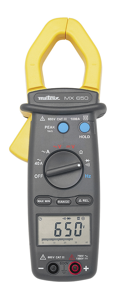 Metrix MX0650-Z Clamp Meter, 1000 A 1000 A 1000 V dc 600 V ac CAT III Non-Contact Voltage Detector