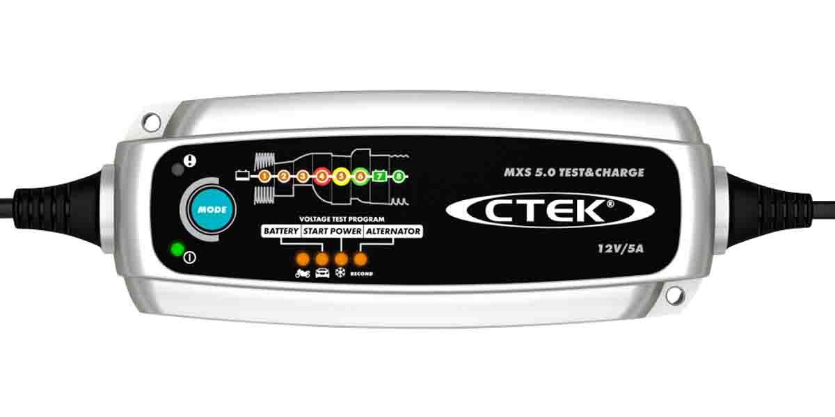 CTEK MXS 5.0 TEST&CHARGE MXS 5.0 TEST & CHARGE Battery Charger For 14.4V, 14.7 V, 15.8 V, Lead Acid 5 A, 12 V with UK