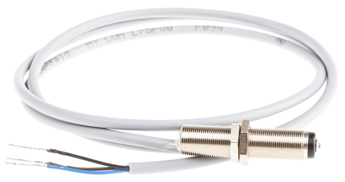 Baumer Barrel Nickel Plated Brass PNP 10 Hz Position Sensor Precision Position Switch, 50mA, IP67 34 mm 8mm