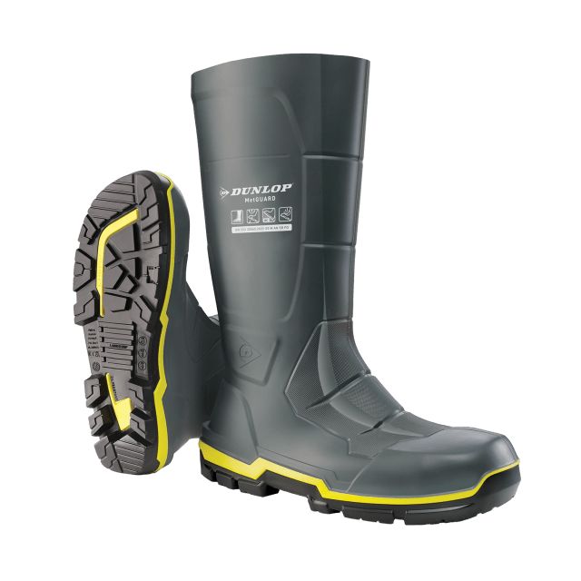 Dunlop Acifort Black, Yellow Steel Toe Capped Unisex Safety Boots 9, EU 43 EN ISO 20345:2022