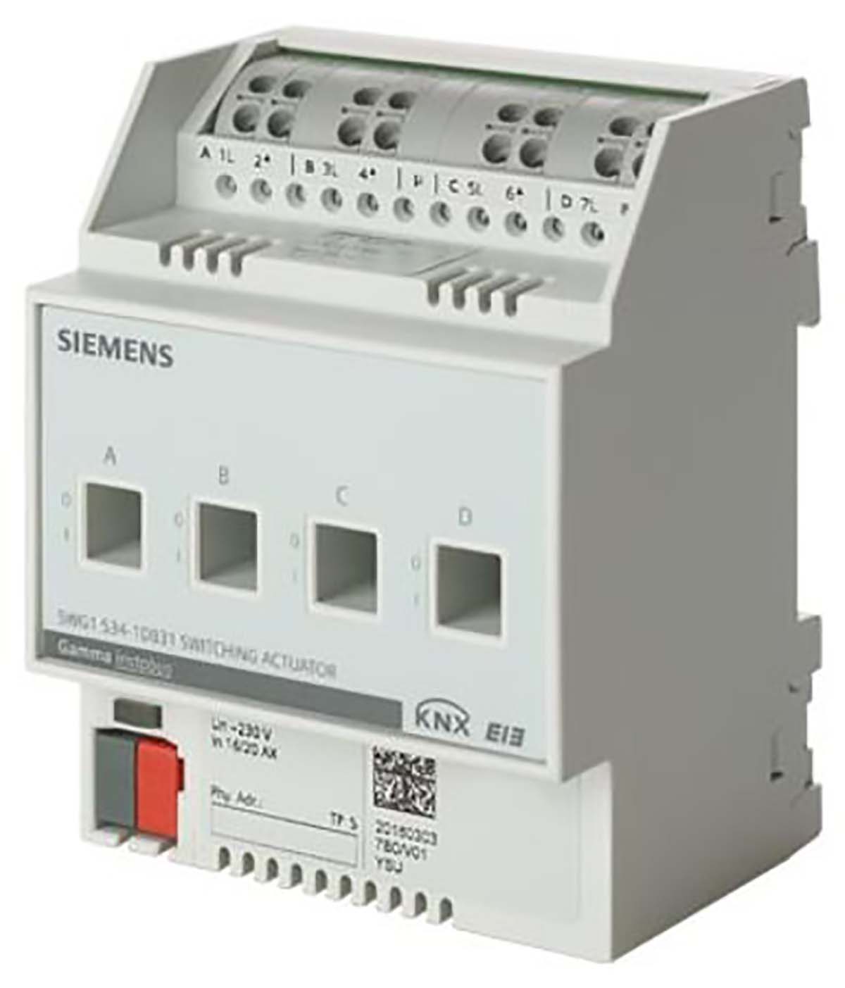 Siemens 5WG1534 Lighting Controller Switch Actuator, DIN Rail Mount, 230V