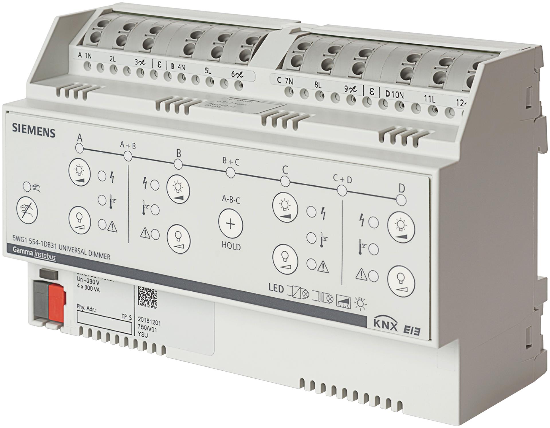 Siemens N 554D31 299 W Dimming Controller Dimming Controller, Wall Mount, 230V ac