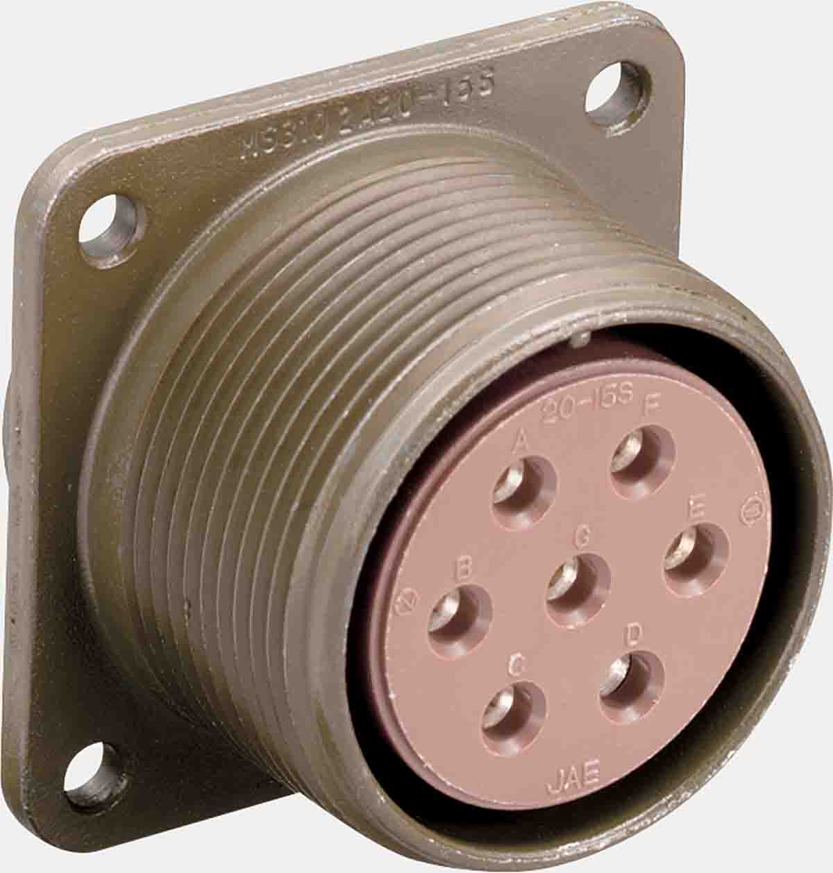 JAE, N/MS, Copper Alloy Straight 8 Way Box Mount MIL Spec Circular Connector Female Black, Female Contacts,Shell Size