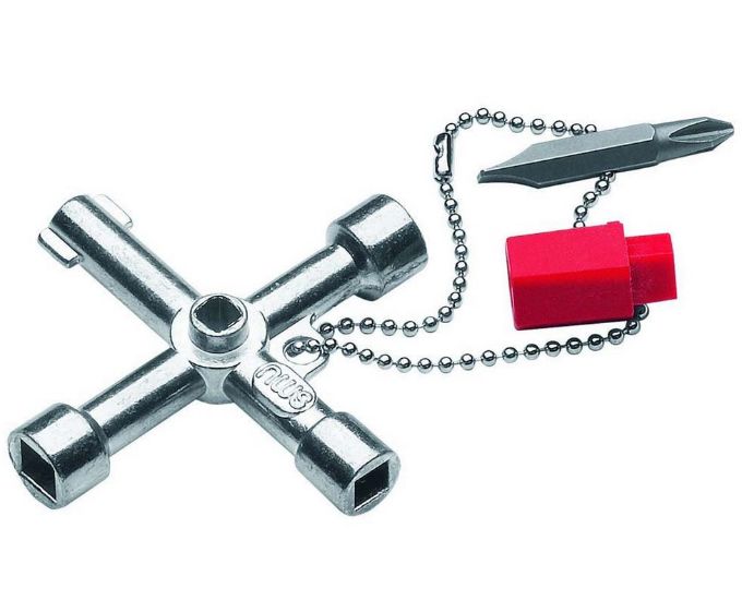 NWS Alloy Steel 4-way Cross Wrench Universal Control Cabinet Key