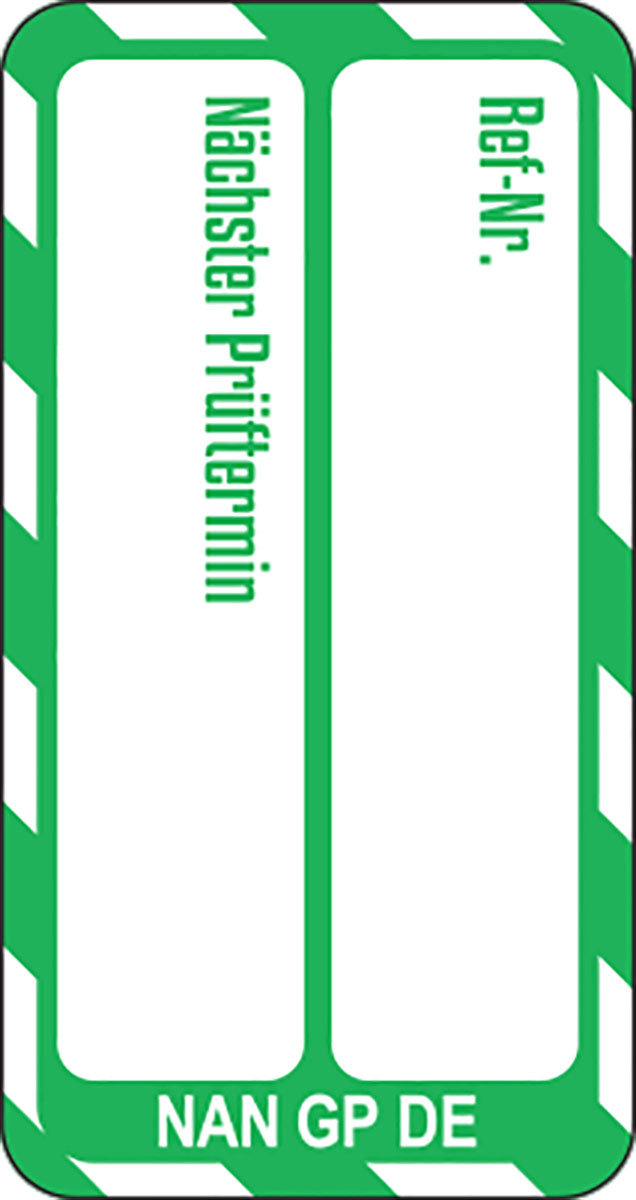 Brady White on Green Safety Nanotag, German Language, 20 Per Pack per Pack