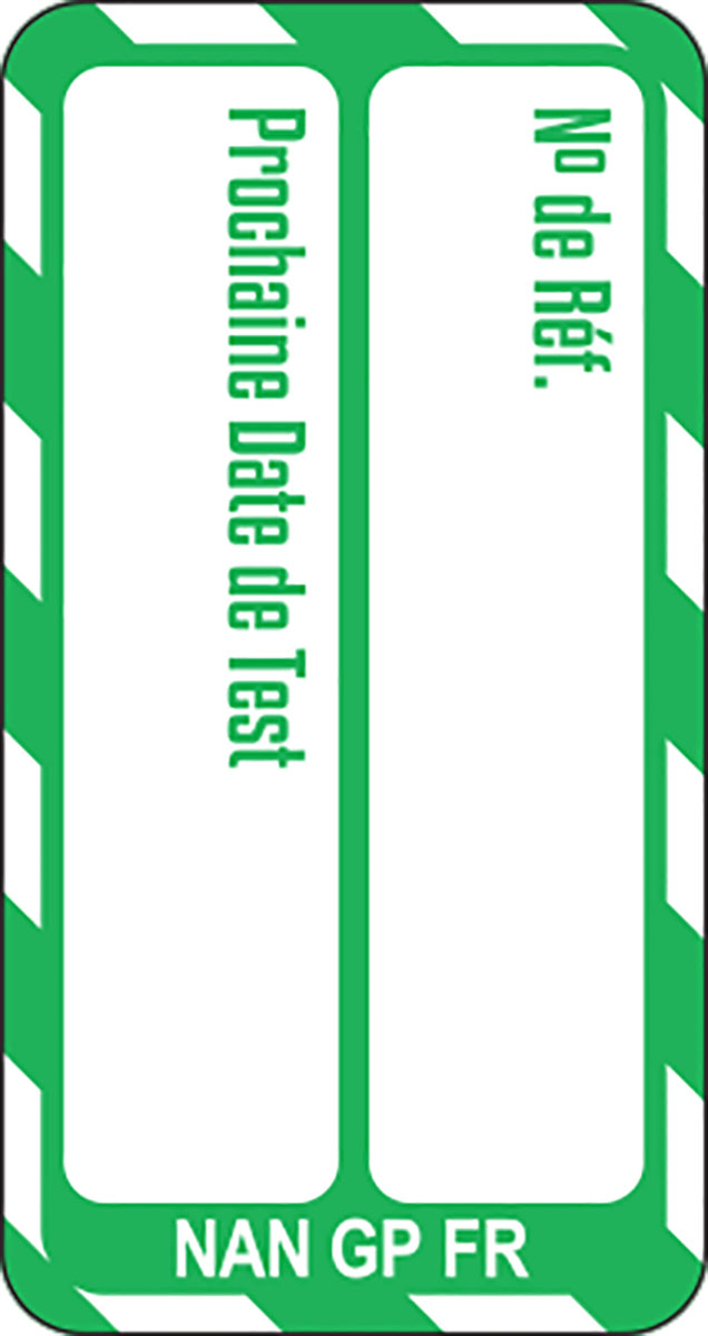 Brady White on Green Safety Nanotag, French Language, 20 Per Pack per Pack