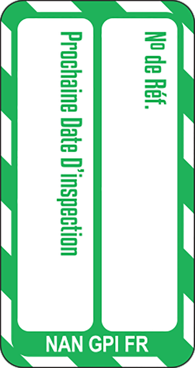 Brady White on Green Safety Nanotag, French Language, 20 Per Pack per Pack