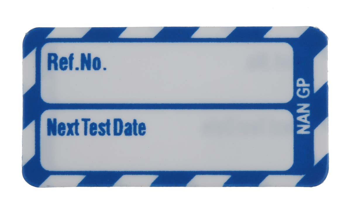 Brady White on Blue Safety Nanotag, English Language, 20 Per Pack per Pack
