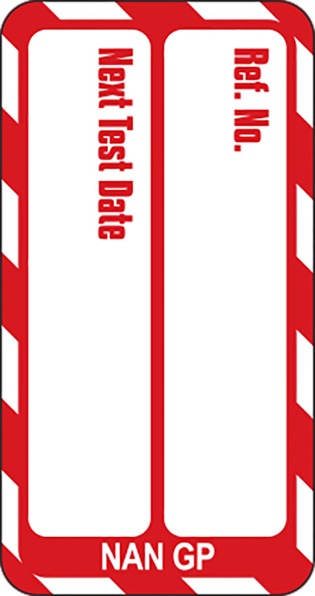 Brady White on Red Safety Nanotag, English Language, 20 Per Pack per Pack
