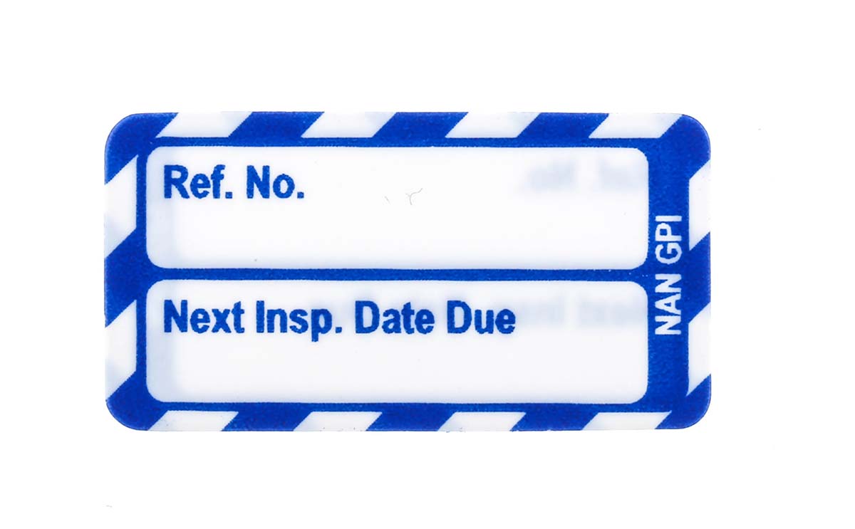 Brady White on Blue Safety Nanotag, English Language, 20 Per Pack per Pack